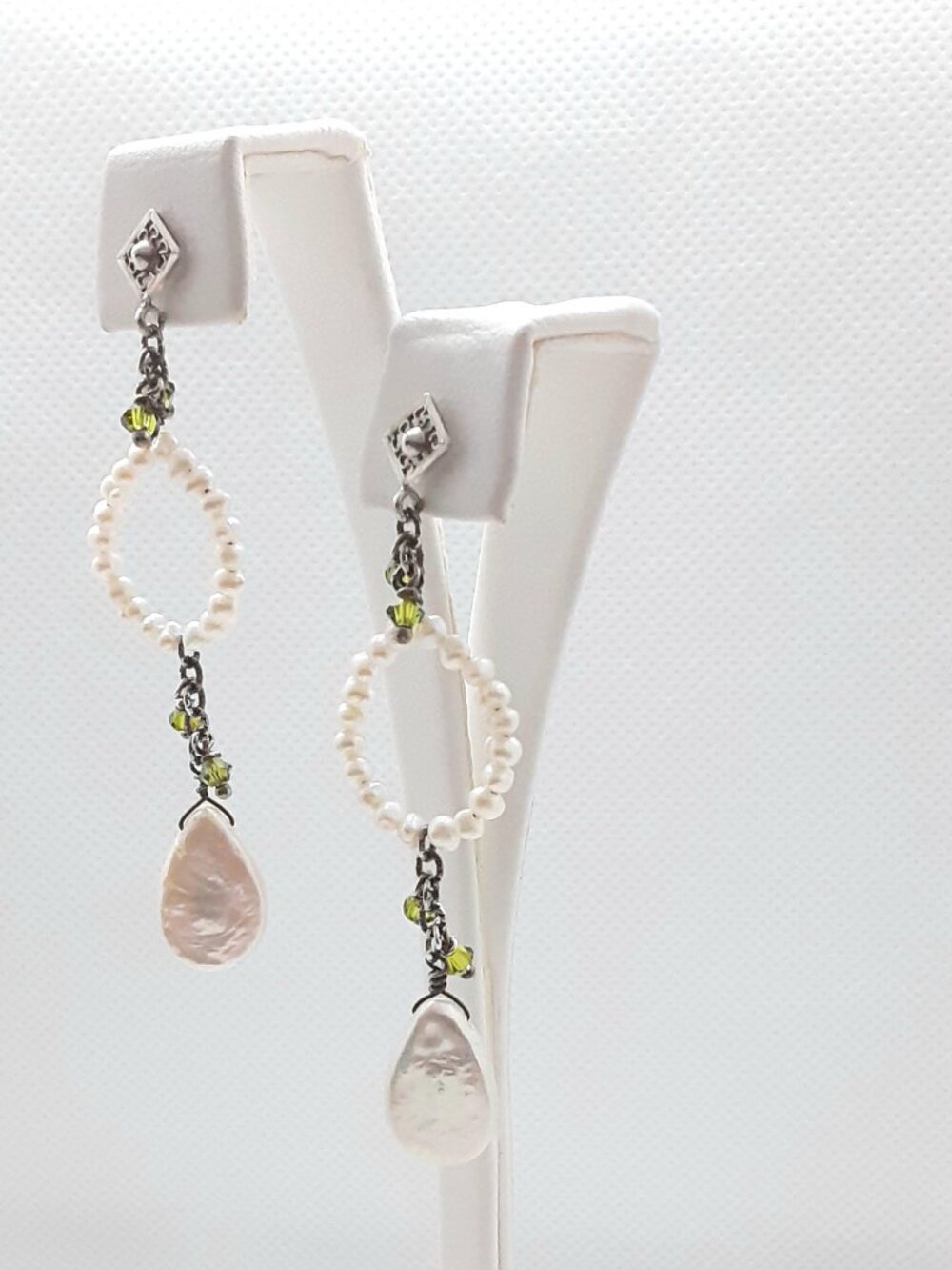 NEW Ivy Stella 925 Drop Pearl Post Earrings for the Bride - Picture 5 of 8